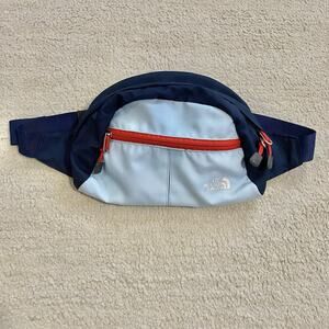 The North Face Roo II Hiker Lumbar Waist Fanny Pack Day Bag Blue Red